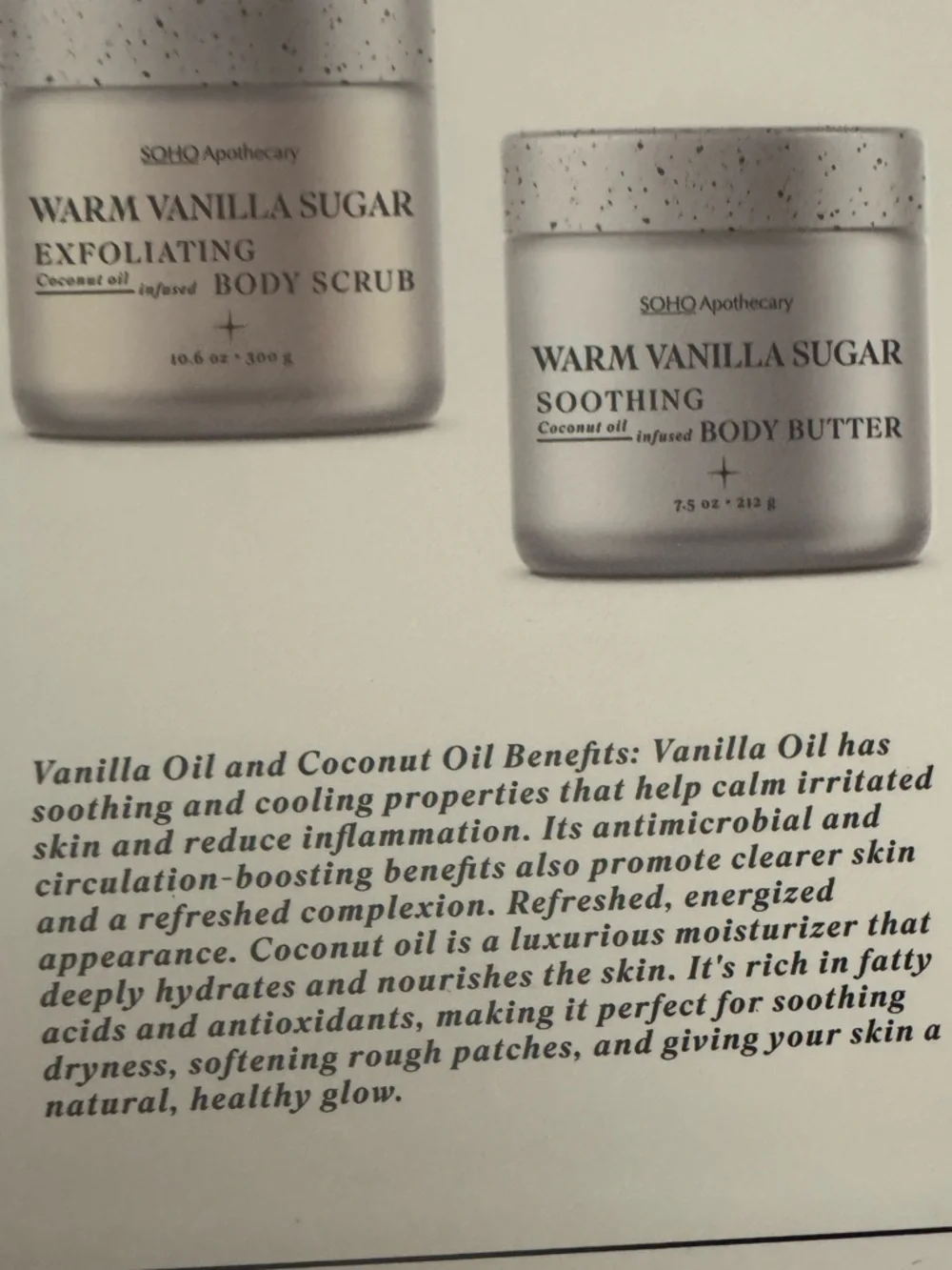 SOHO Apothecary Warm Vanilla Sugar Body Scrub & Body Butter Winter Care Set - Picture 10 of 12